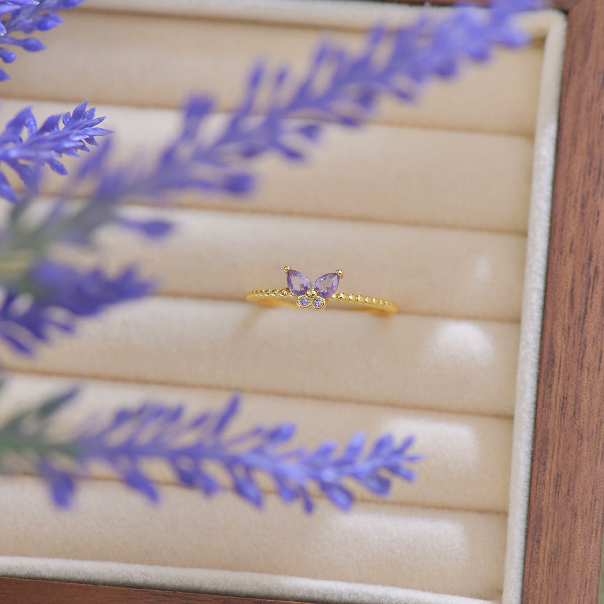 Lilac Butterfly Ring