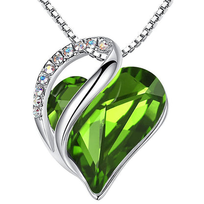 Love Heart Birthstone Healing Energy Necklace Pendant