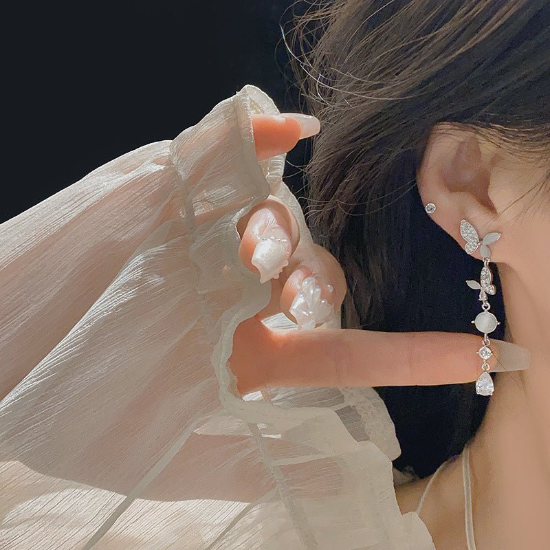 Lunaria Butterfly Drop Earrings
