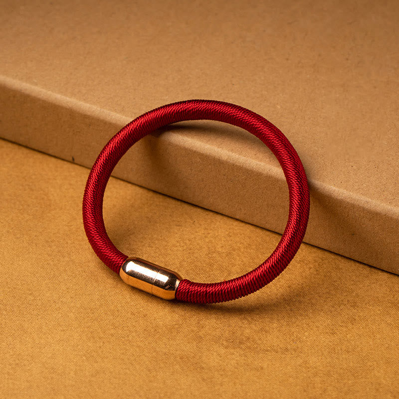 Magnetic Buckle Red String Protection Bracelet With King Kong Knot