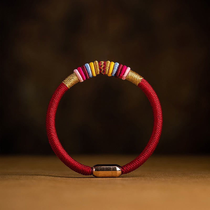 Magnetic Buckle Red String Protection Bracelet With King Kong Knot