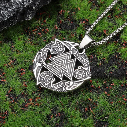 Odin's Embrace: the Sacred Valknut Amulet Necklace