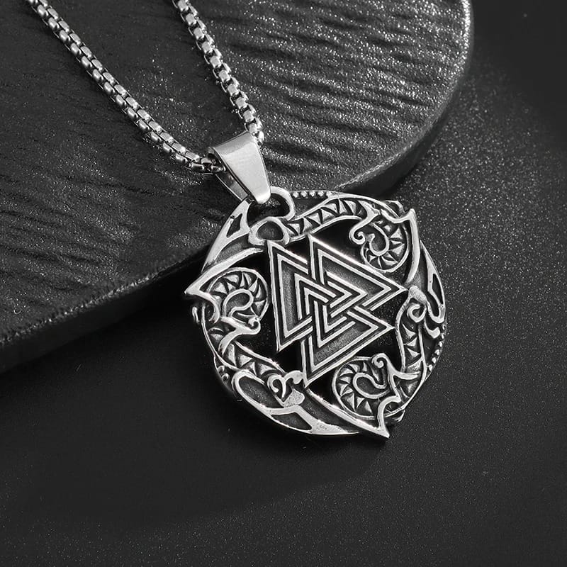 Odin's Embrace: the Sacred Valknut Amulet Necklace