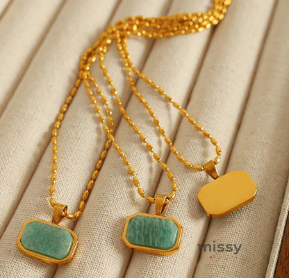 Amalie Amazonite Gold Necklace
