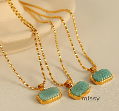 Amalie Amazonite Gold Necklace