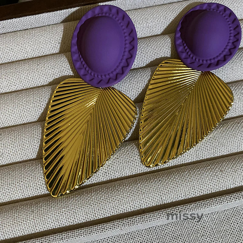 Auri Gilded Leaf Drop Earrings