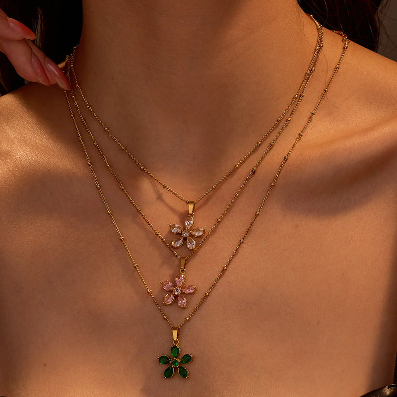 Bristol Zircon Petal Necklace