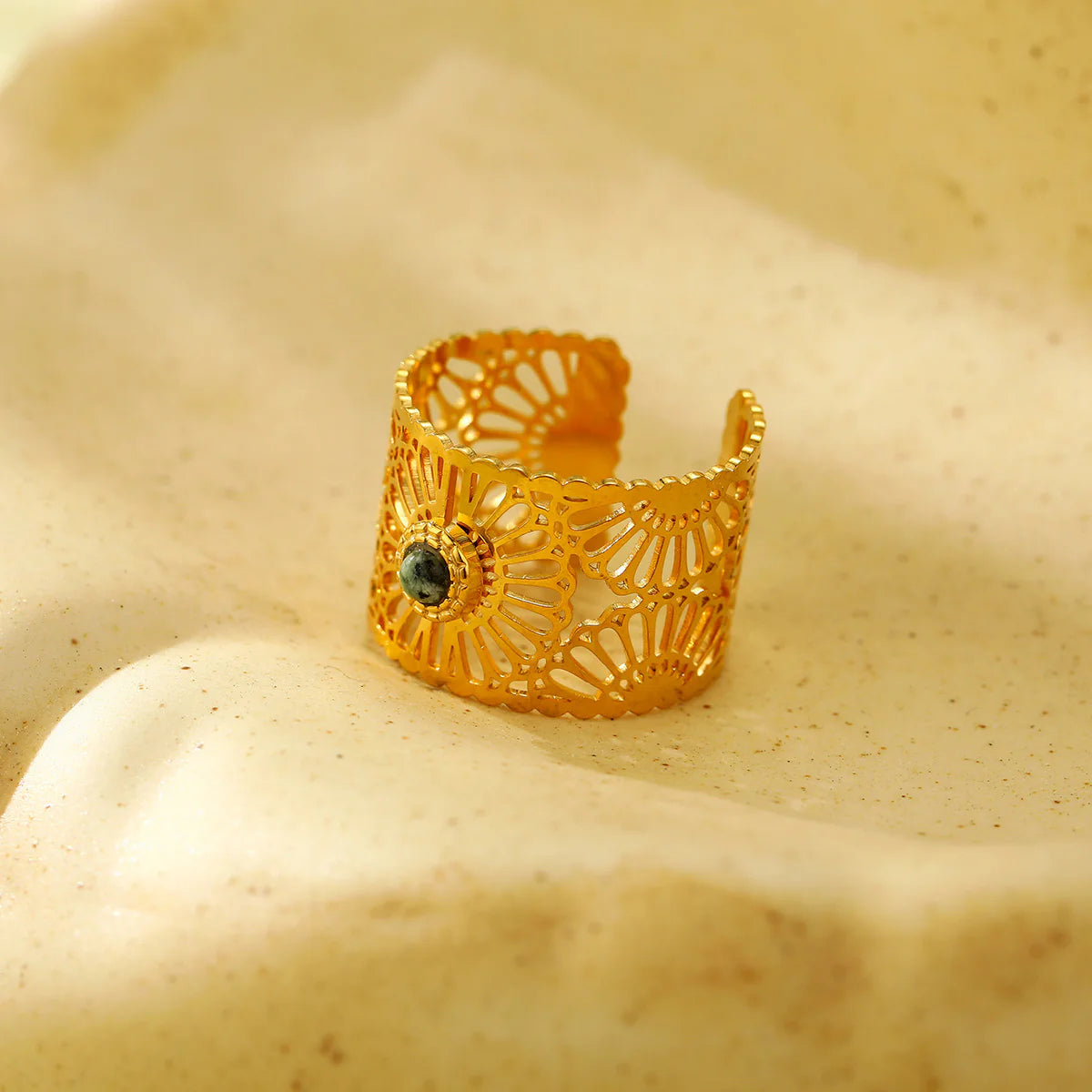 Cailee Gold Cutout Stone Ring
