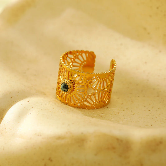 Cailee Gold Cutout Stone Ring