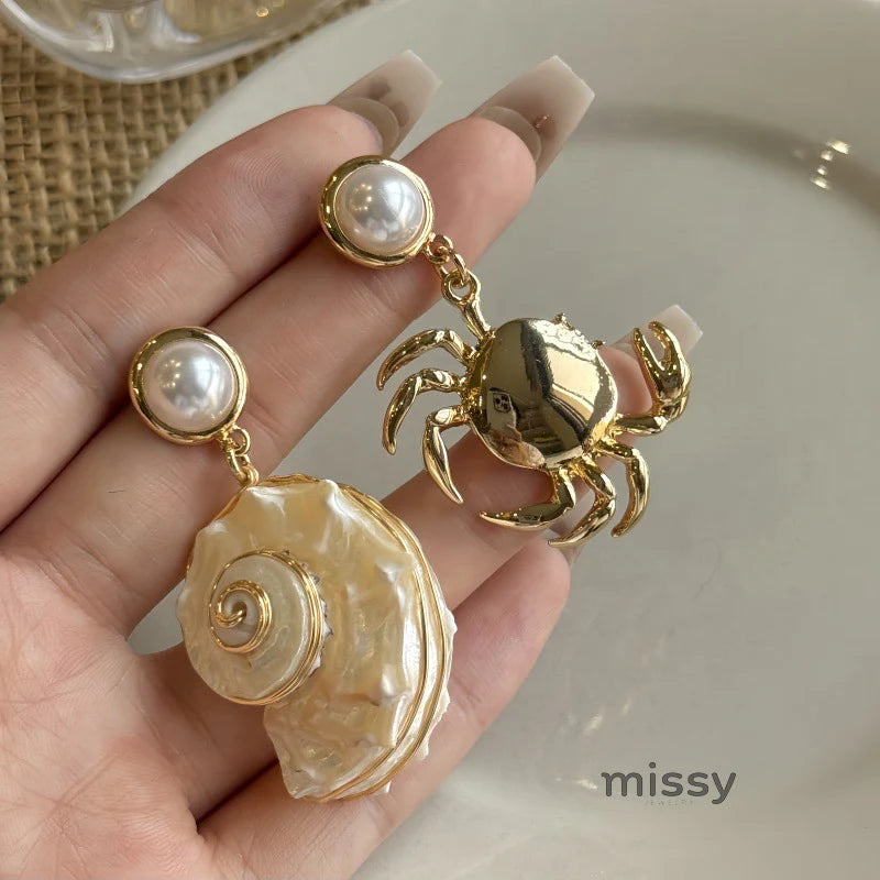 Isabella Asymmetric Ocean Earrings