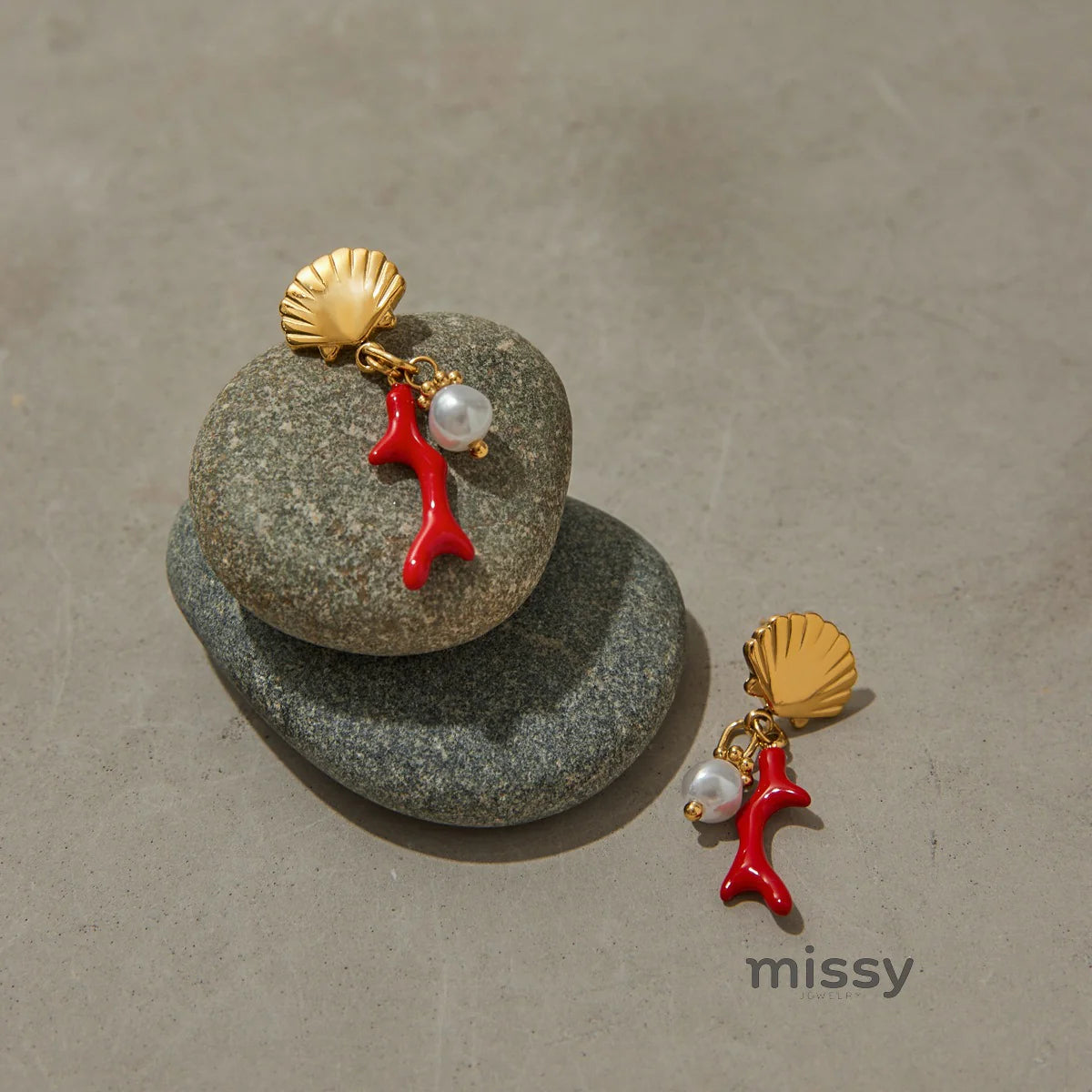 Jasper Cross Pearl Drop Earrings