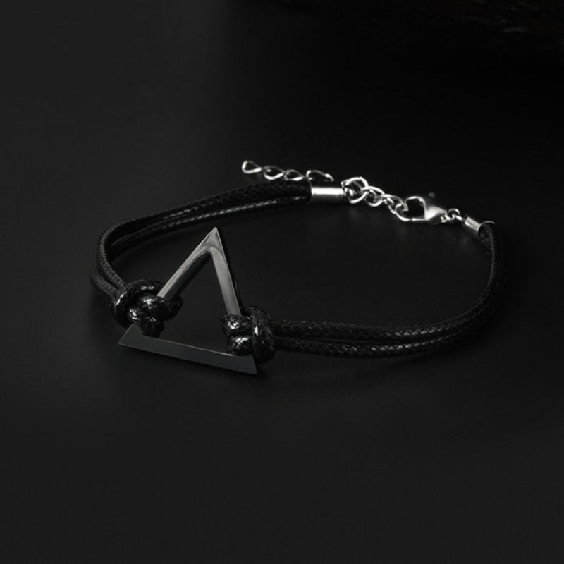 Multi Layer Leather Triangle Bracelet