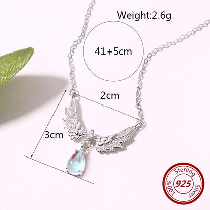 Angel Wings Moonstone Necklace