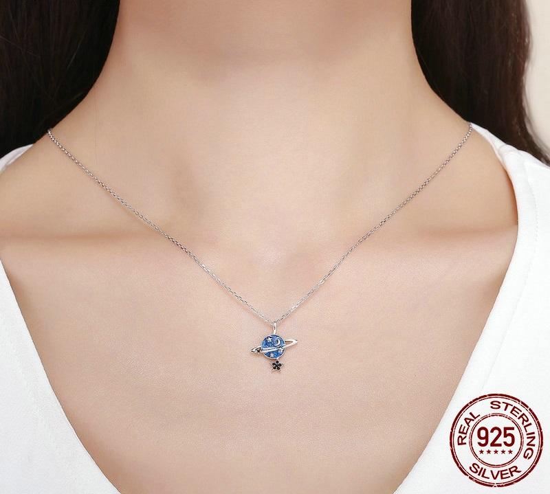 Captivating Planet Sterling Silver Necklace
