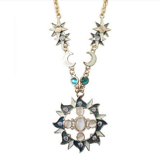 Celestial Sun & Moon Crystal Necklace