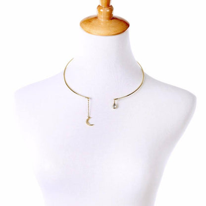 Enchanted Moon & Crystal Drop Necklace