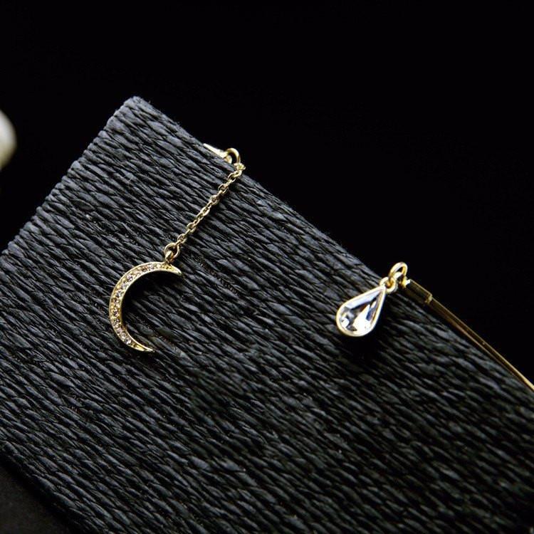 Enchanted Moon & Crystal Drop Necklace