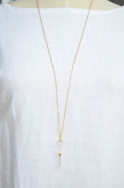 Daisy Flower in Glass Long Necklace