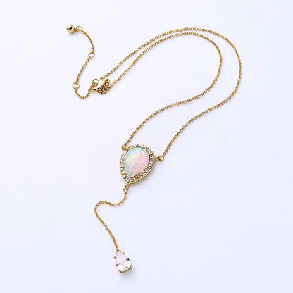 Delicate Opal Crystal Necklace