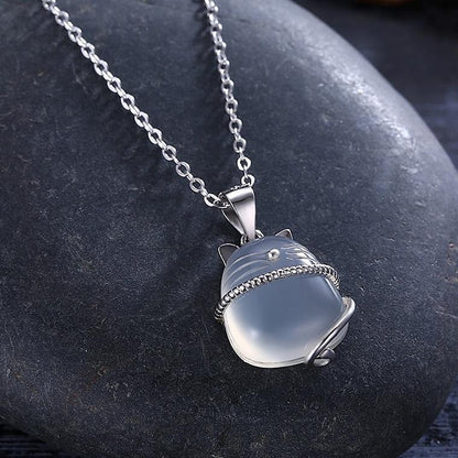 Exquisite Cat Sterling Silver Necklace