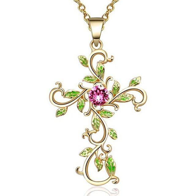 Forest Goddess Cross Necklace
