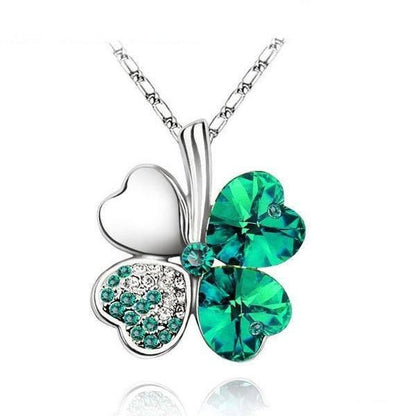 Four Leaves Clover Heart Necklace