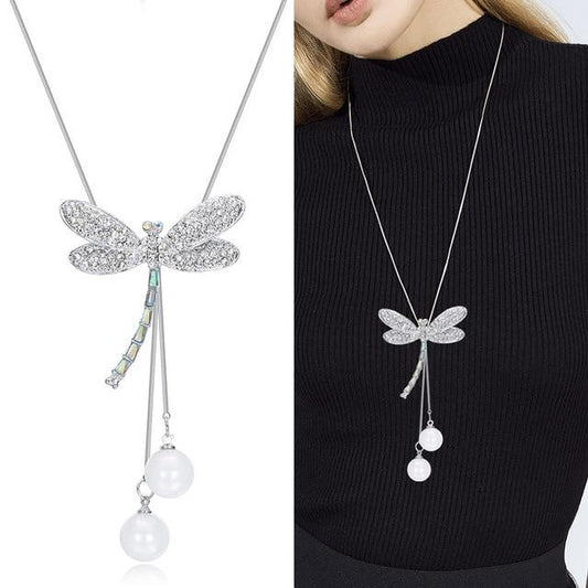 Dragonfly Pearl Necklace