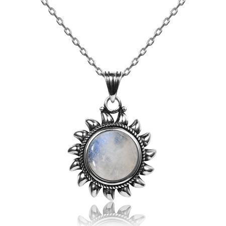 Majestic Sun Natural Moonstone Necklace