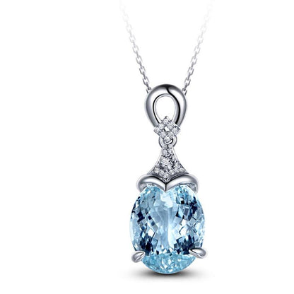 Mermaid Aquamarine Silver Necklace