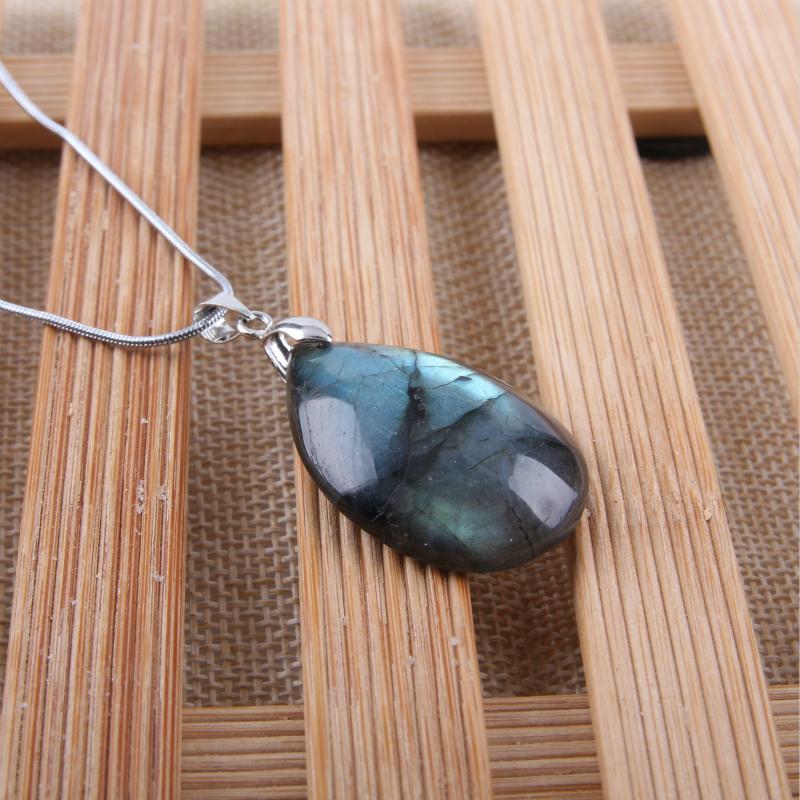 Natural Labradorite Stainless Steel Necklace