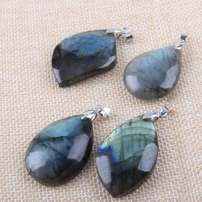 Natural Labradorite Stainless Steel Necklace