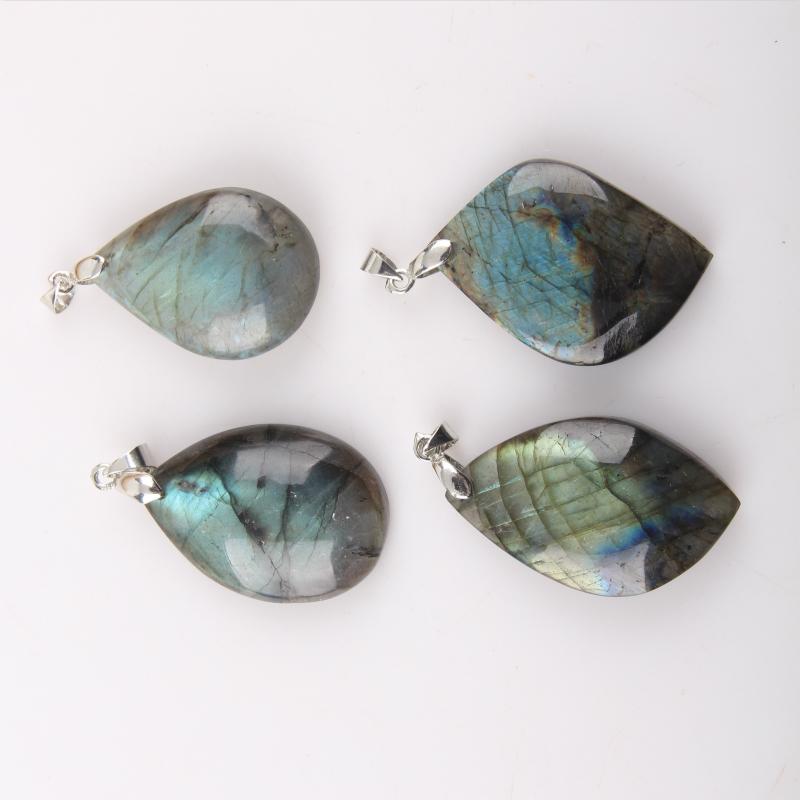 Natural Labradorite Stainless Steel Necklace