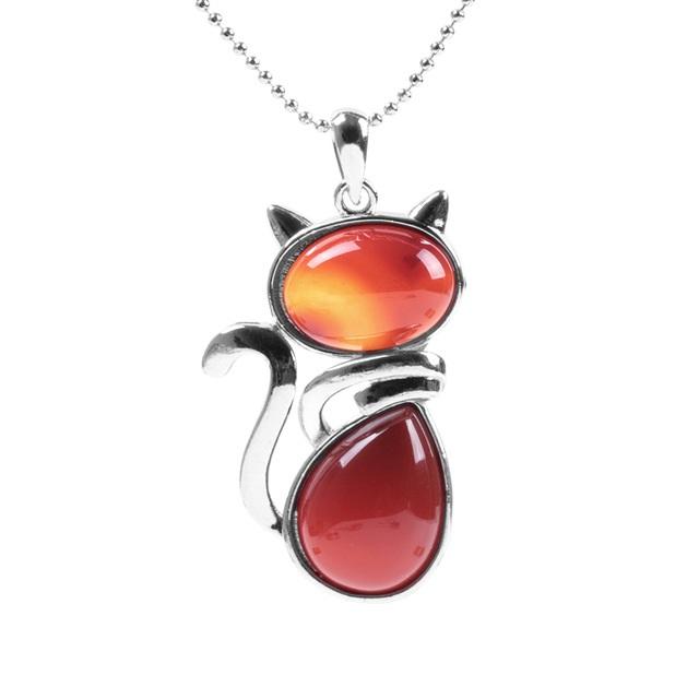 Natural Stone Cat Necklace