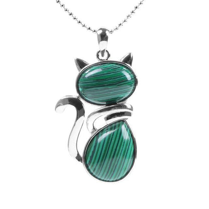 Natural Stone Cat Necklace