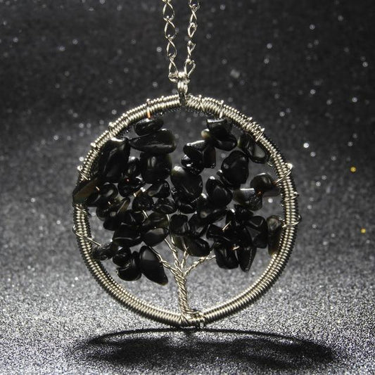 Natural Stones Tree of Life Necklace