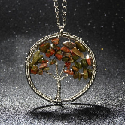 Natural Stones Tree of Life Necklace