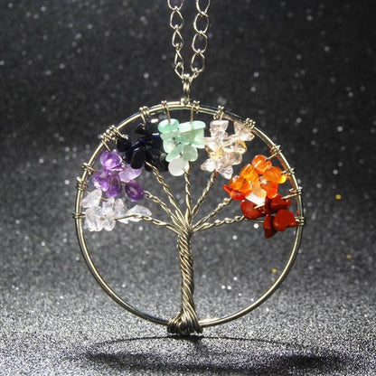 Natural Stones Tree of Life Necklace