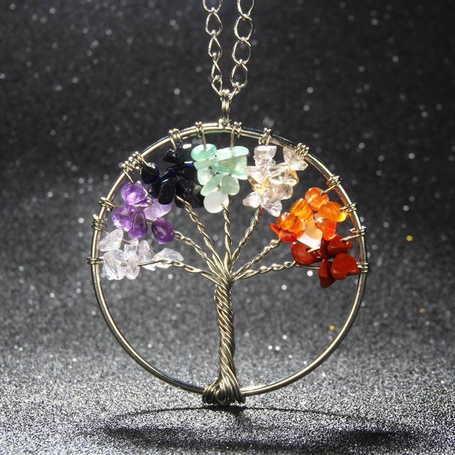 Natural Stones Tree of Life Necklace