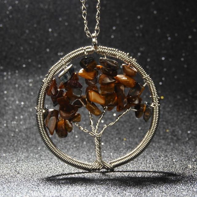 Natural Stones Tree of Life Necklace