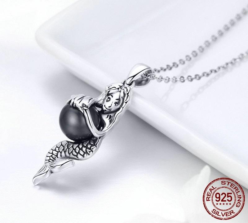 Ocean Spirit Mermaid Sterling Silver Necklace