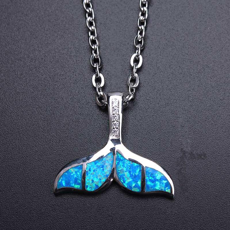 Opal Mermaid Tail Necklace