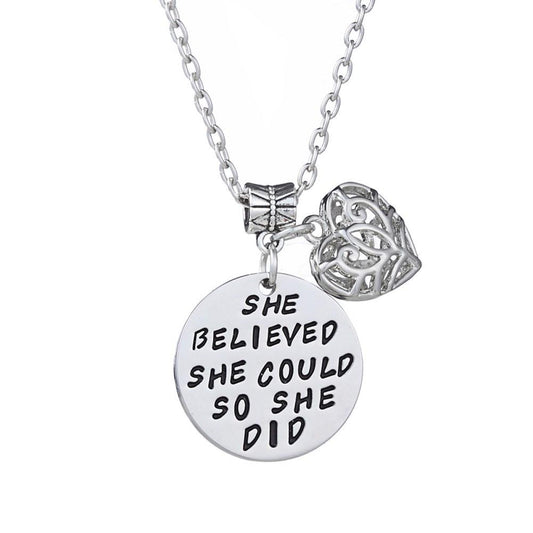 She Believed Inspirational Necklace