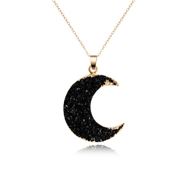 Sparkling Moon Druzy Necklace
