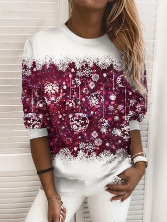 – Elegant Christmas Sweatshirt, Soft Knit Fabric