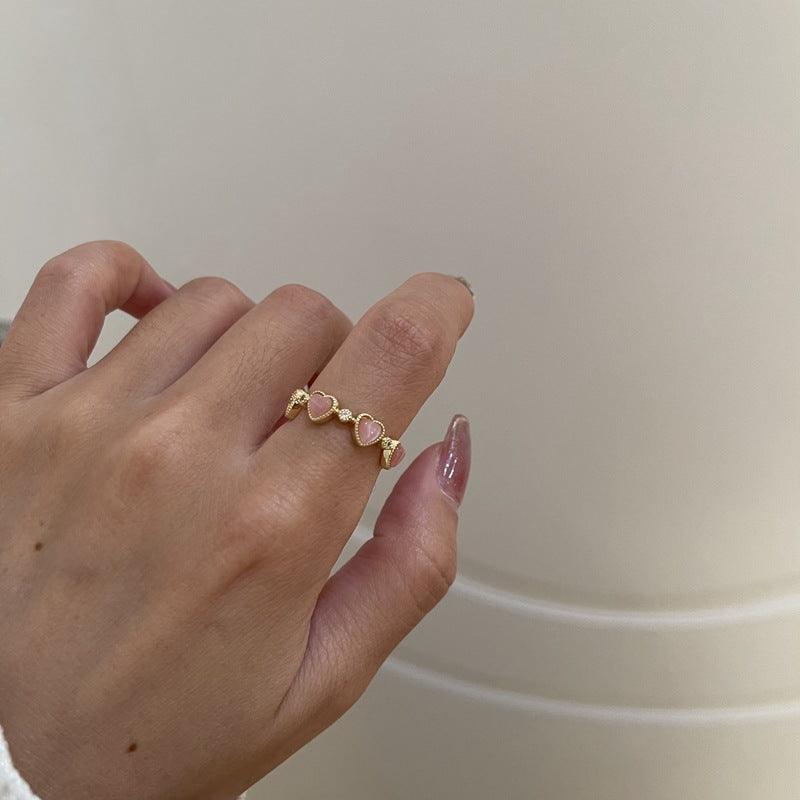 [sample ] Peach Opal Heart Ring