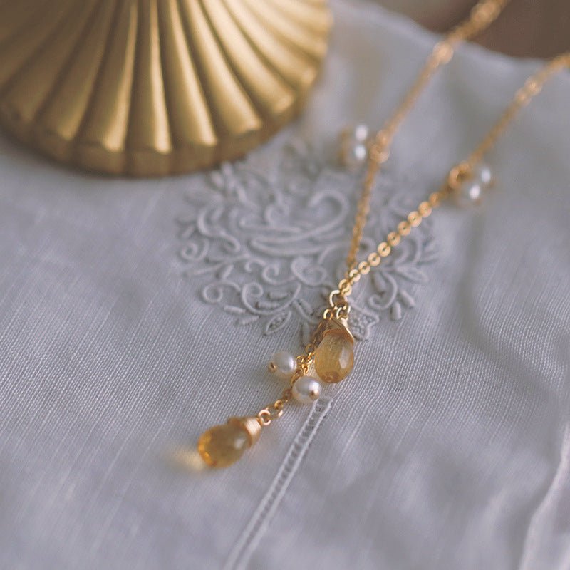 [] Connie Orange Gem Necklace