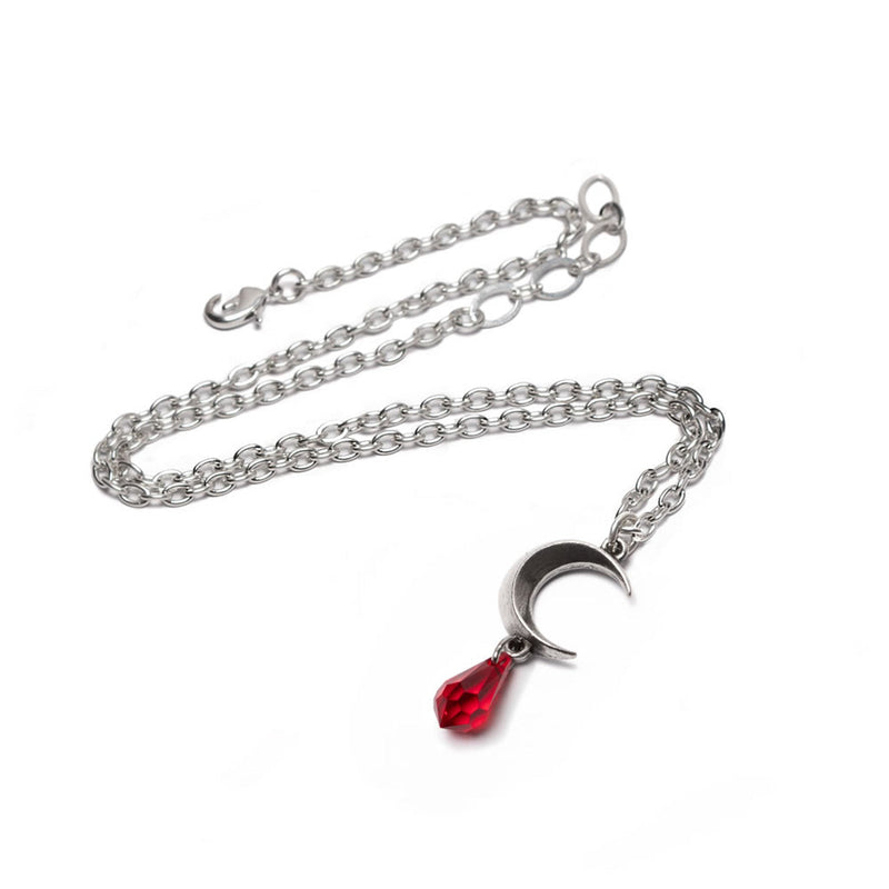 Tears of the Moon Red Crystal Pendant Necklace by Alchemy Gothic