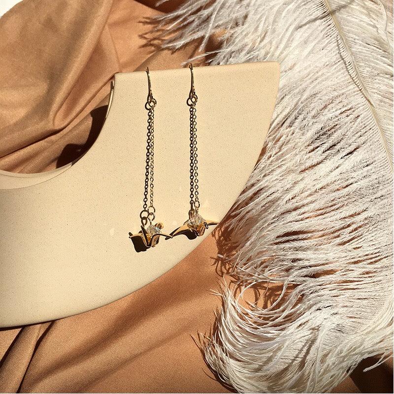 [] Paper Crane Earrings