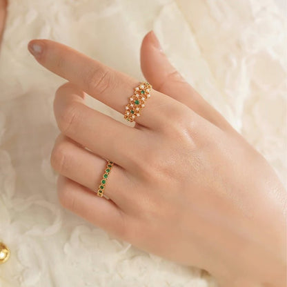 [sample ] Pavé Emerald Ring