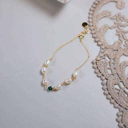 Emerald Pearl Bracelet - Sharon